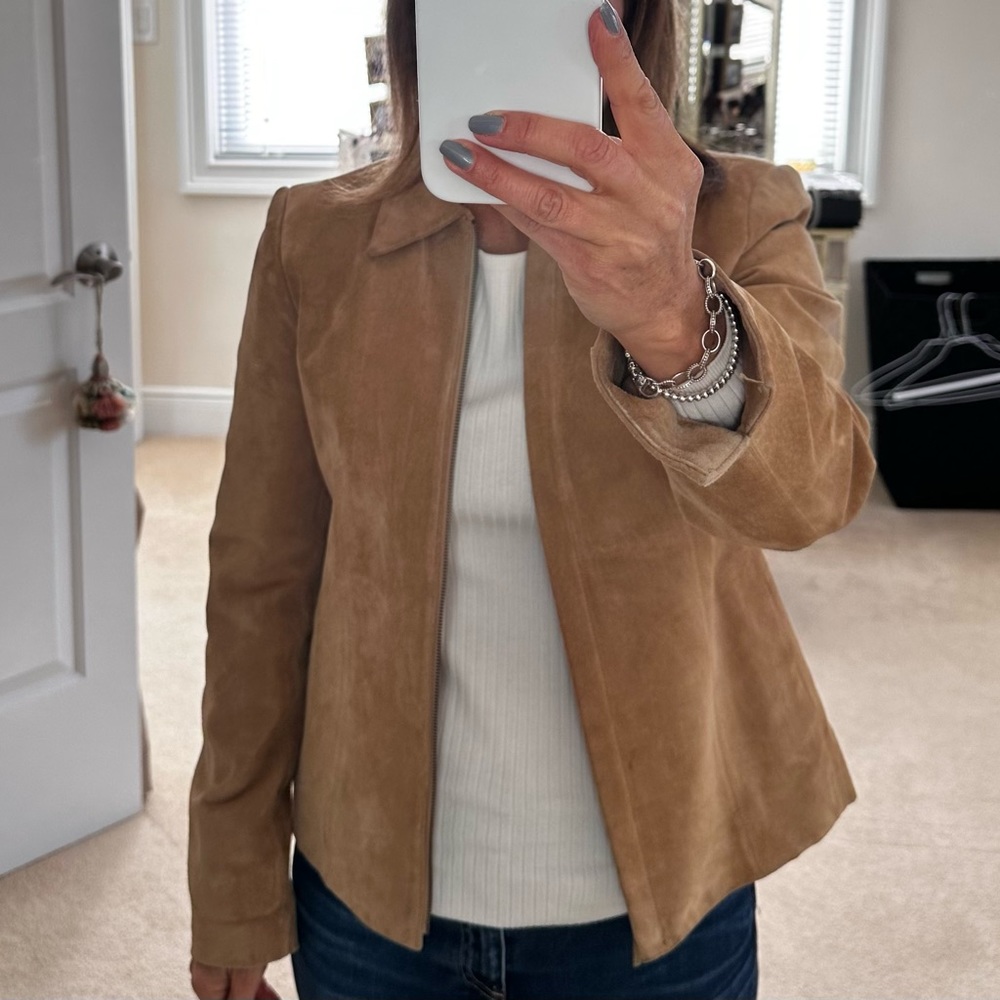 Real Suede jacket. Zip up front